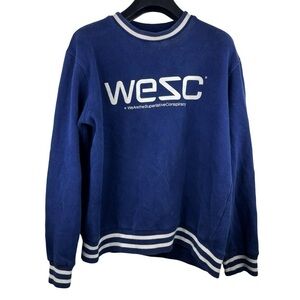 WESC Boys Blue High Quality Streetwear Designer Sweatshirt with WESC Logo Size L